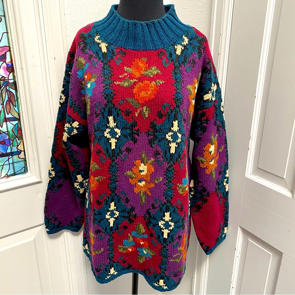 * Gorgeous Ivy Hand Knit Vintage 1980’s Pullover Sweater